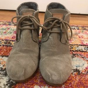 TOMS Kala Wedge Lace-up Booties